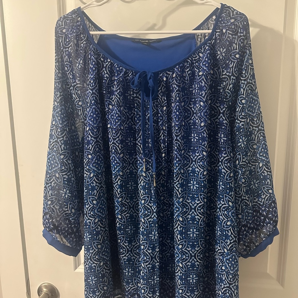 Blue Patterned Women's Top
